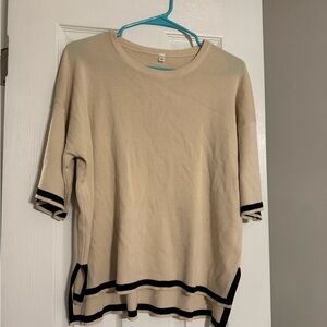 Cream Sweater with Black Trim & Matching Pant Set